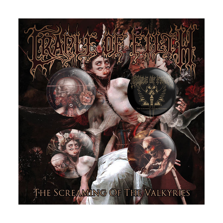 Cradle Of Filth - The Screaming Of The Valkyries button pack *PRE-ORDER*