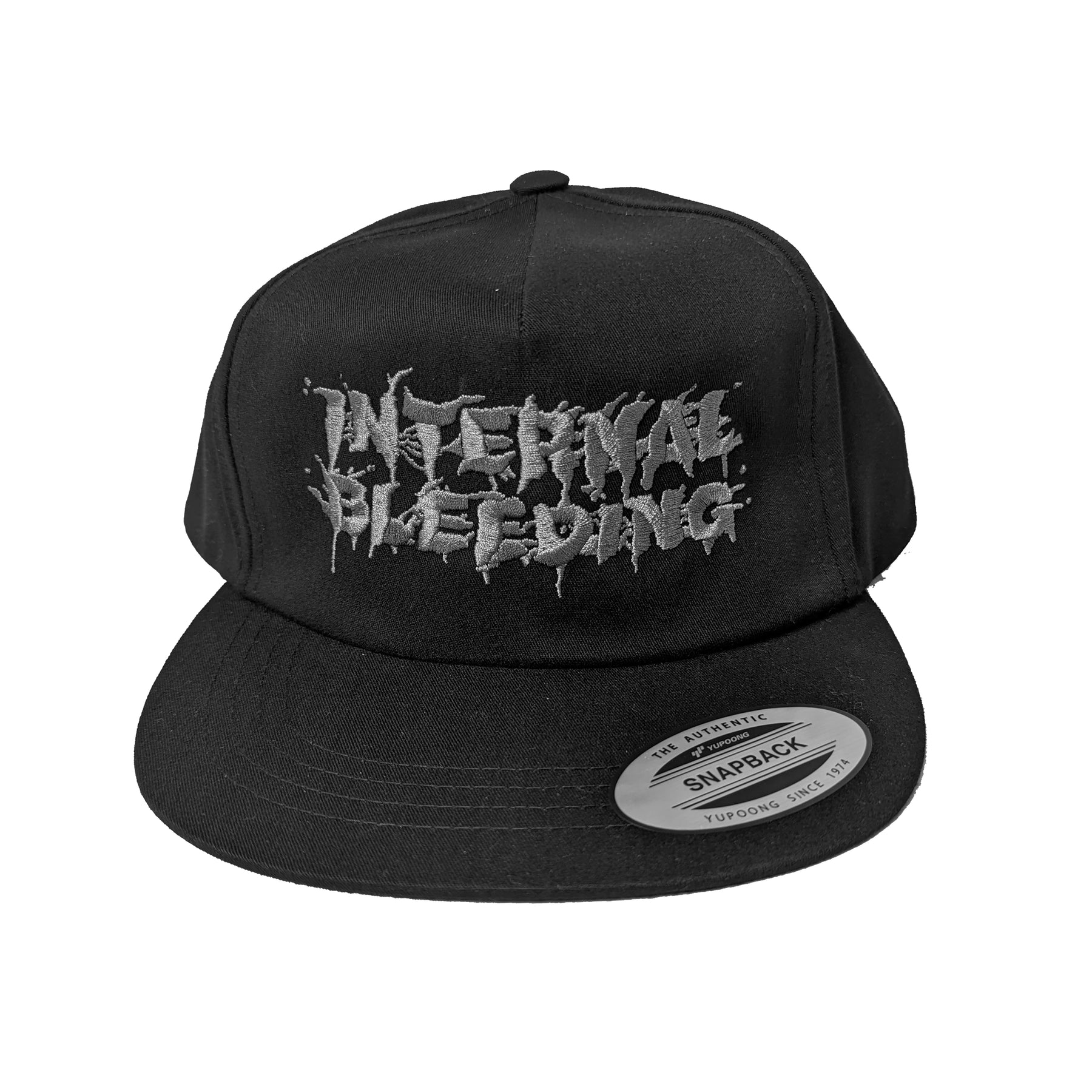 Internal Bleeding - Grey Logo snapback hat – Night Shift Merch