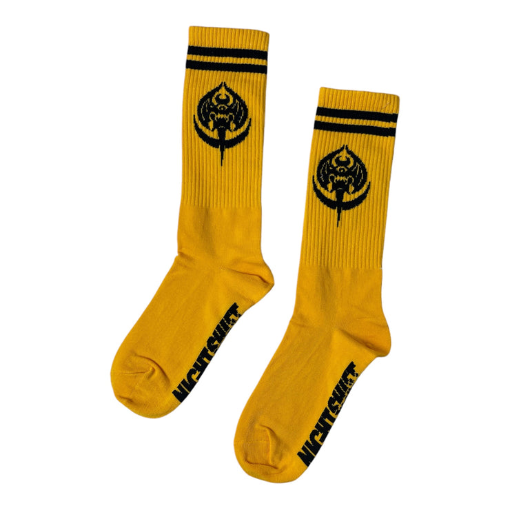 Night Shift Merch - Yellow Logo socks