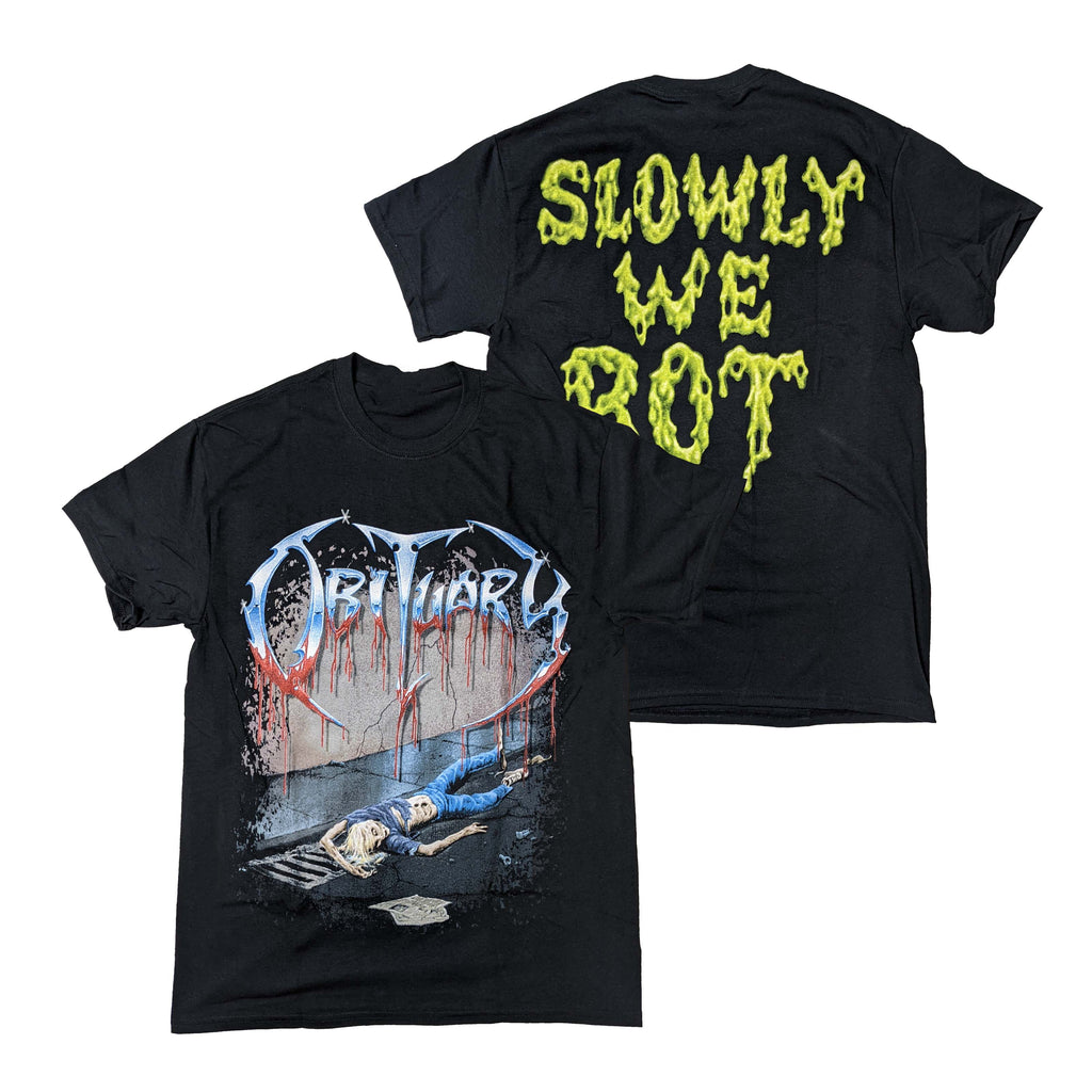Slowly Merch Night t-shirt We Shift – Obituary Rot -